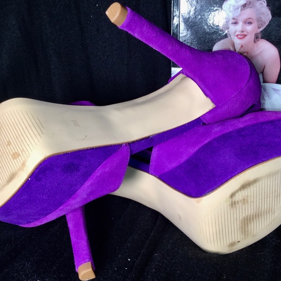 Guess purple suede size 6 stilletos - Picture 5 of 7